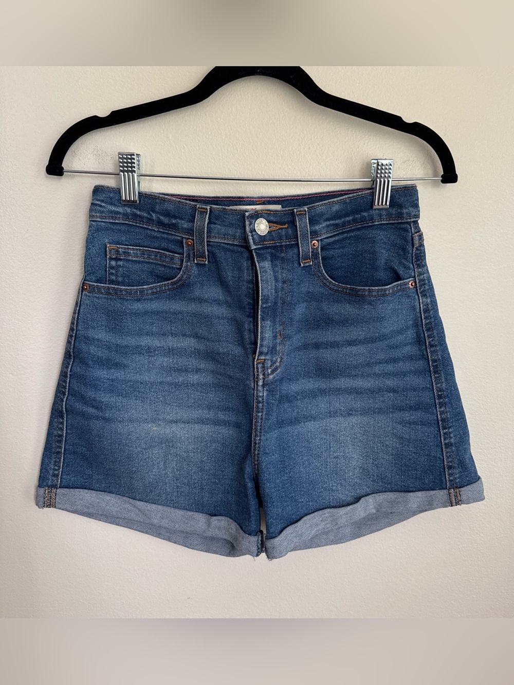 Signature by Levi Strauss Blue Rolled-Hem Jean Shorts